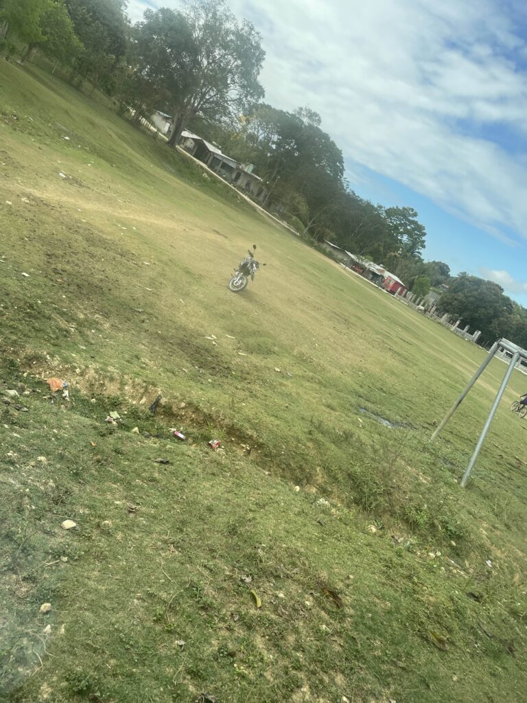 Soccer field separating Belize and Guatemala