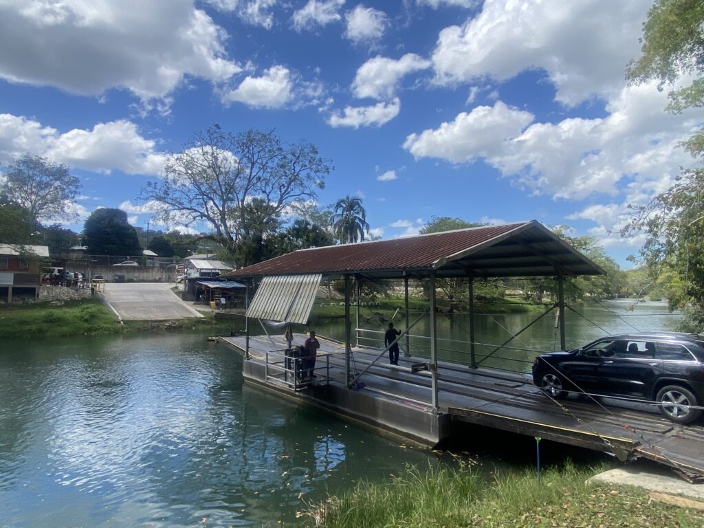 Ferry to cross the Mopan River