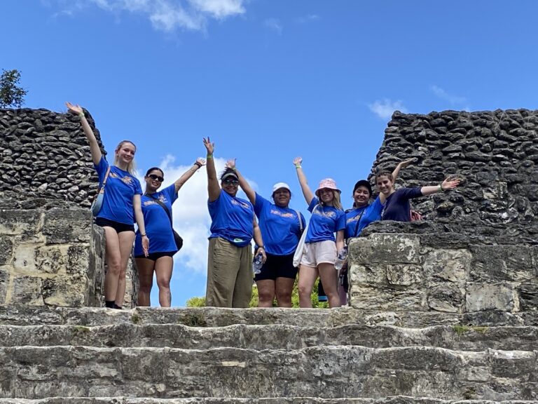 Group photo by the Mayan Ruins