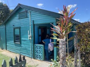 Assessing a patient from their porch