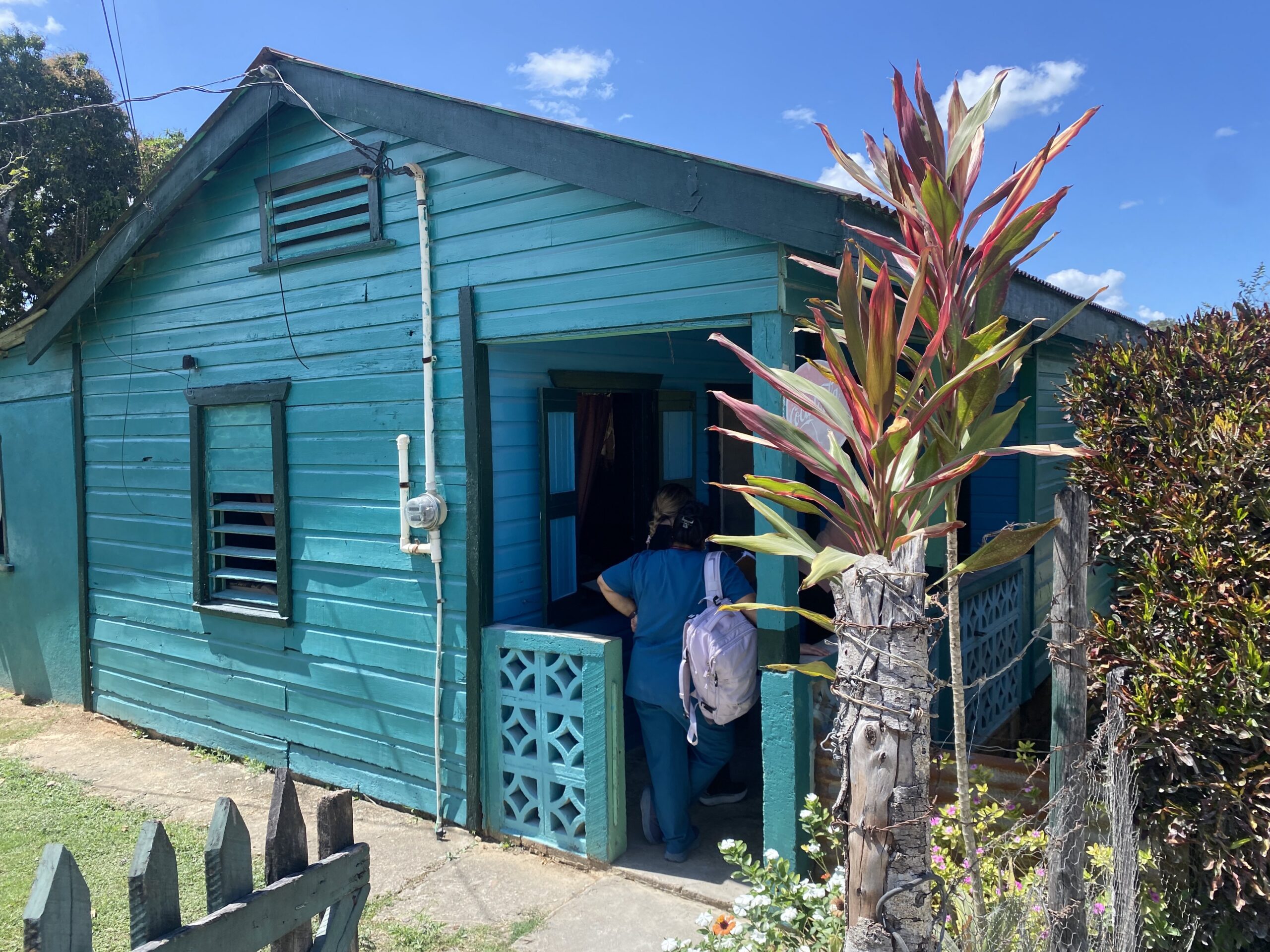 Assessing a patient from their porch