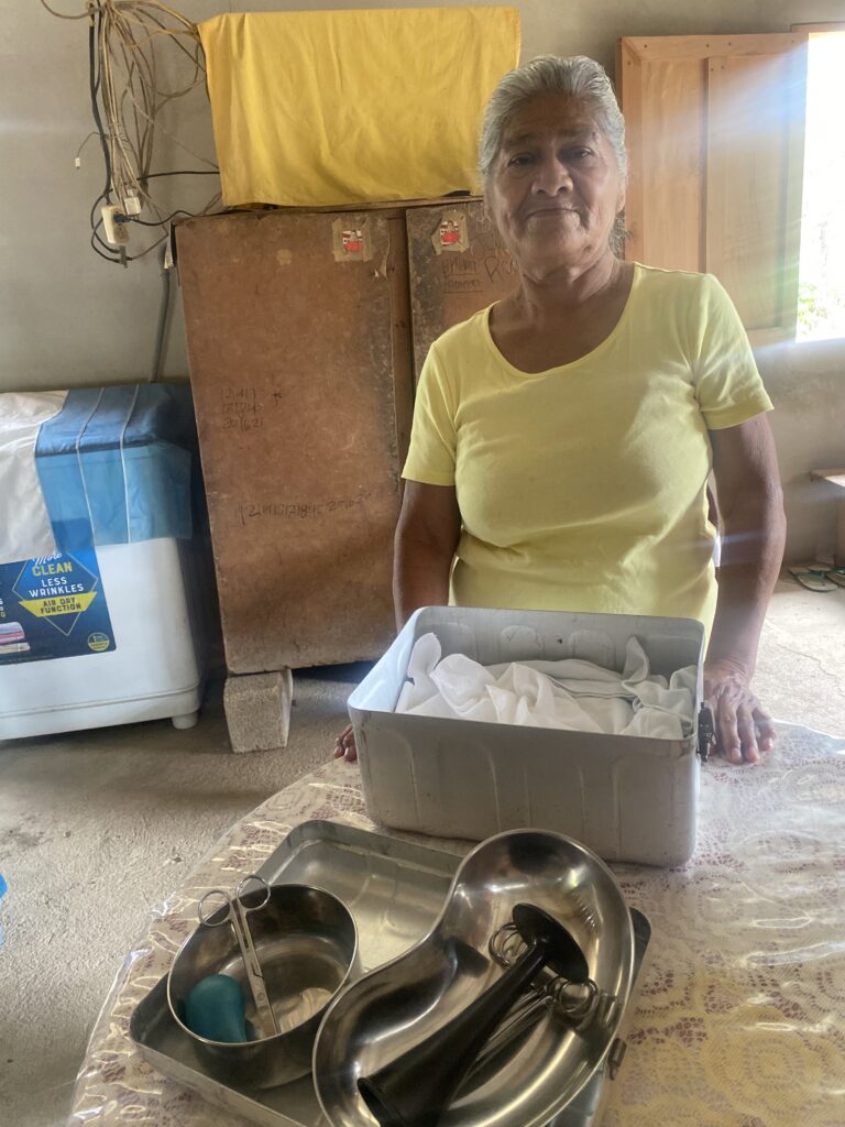 Juanita with her tools